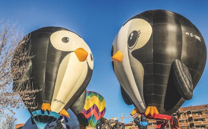 Decollo delle mongolfiere - Raduno Mongolfiere Mondovì